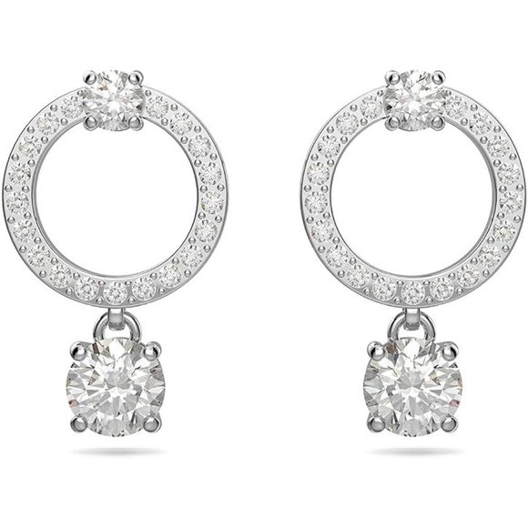 NWT Sparkling Bling Swarovski Crystal Rhinestone Hoop Pierced Earrings +… - Picture 3 of 7